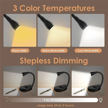 Portable Bookmark Light, Rechargeable LED Reading Light, Clip-On Reading Light, Bedside Reading Eye Protective Light, Book Light, Led Night Light #GLOBAL PICKS