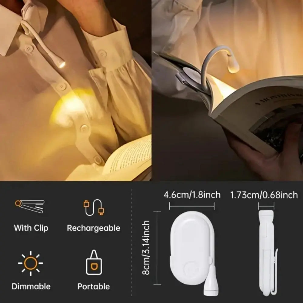 Portable Bookmark Light, Rechargeable LED Reading Light, Clip-On Reading Light, Bedside Reading Eye Protective Light, Book Light, Led Night Light #GLOBAL PICKS