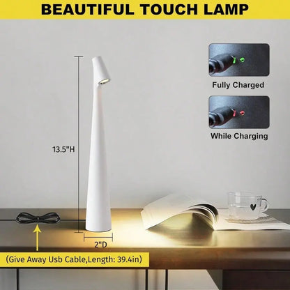 Black Set of Cordless Table Lamps Rechargeable Battery Operated Lamp Touch,Waterproof Desk Lights for Reading,Bedroom, Living Room,Nightstand,3 Levels Brightness