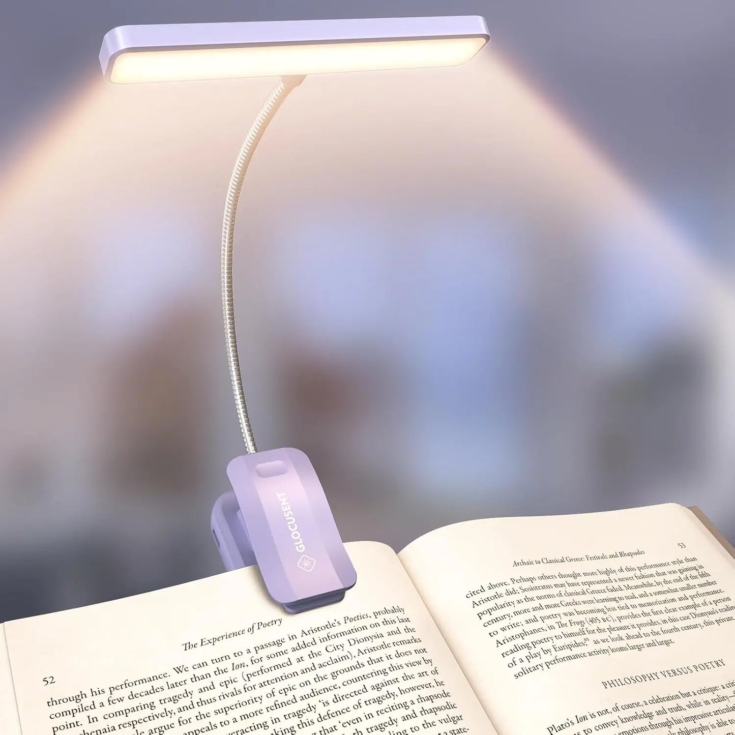 [Flash Sales!] Glocusent Clip-On Reading Light, New In, 26Leds, 5 Amber Colors Book Reading Light - Portable Clip on Light for Book Lovers