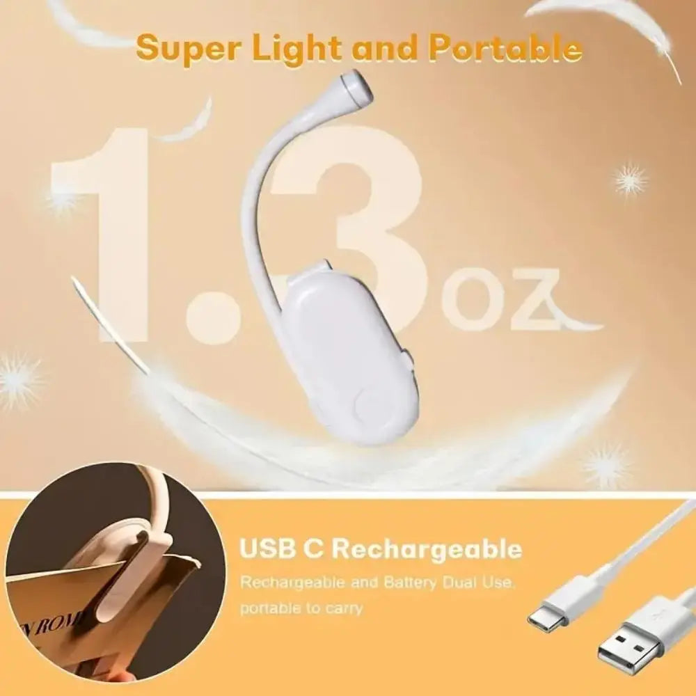 Portable Bookmark Light, Rechargeable LED Reading Light, Clip-On Reading Light, Bedside Reading Eye Protective Light, Book Light, Led Night Light #GLOBAL PICKS