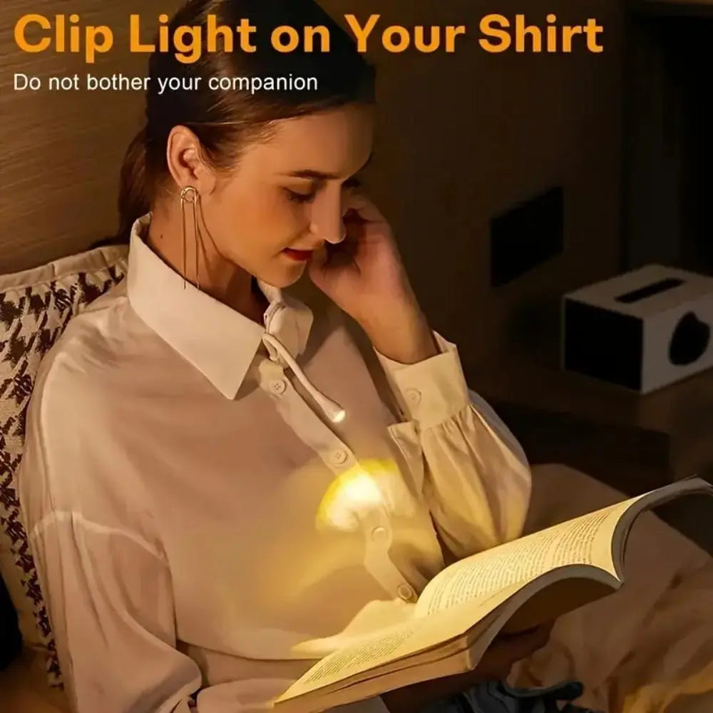Portable Bookmark Light, Rechargeable LED Reading Light, Clip-On Reading Light, Bedside Reading Eye Protective Light, Book Light, Led Night Light #GLOBAL PICKS